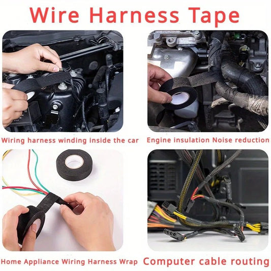 1pc Heat - resistant Adhesive Cloth Fabric Tape For Car Auto Cable Harness Wiring Loom Protection Width 9/15/19/25/32MM Length 15M - Avero