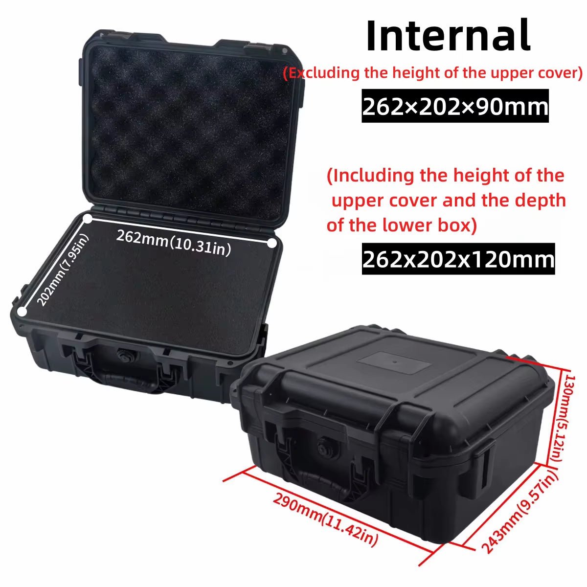 1Pc Waterproof Hard Carry Case Bag Tool Case with Pre - Cut Sponge Storage Box Safety Protector Organizer Hardware Toolbox - Avero