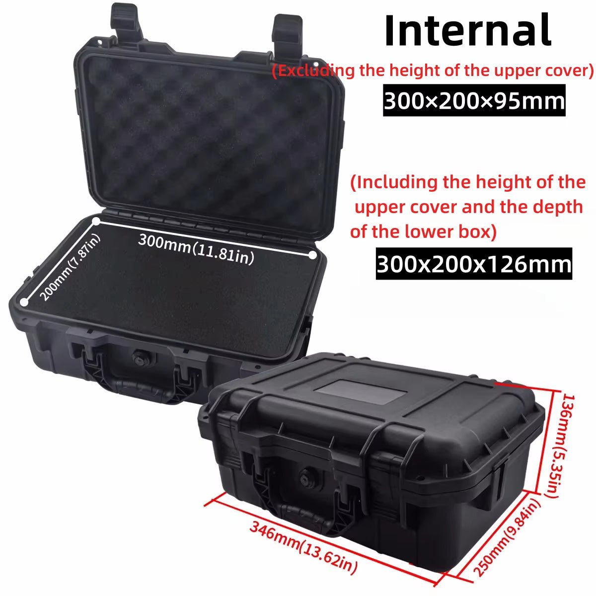 1Pc Waterproof Hard Carry Case Bag Tool Case with Pre - Cut Sponge Storage Box Safety Protector Organizer Hardware Toolbox - Avero