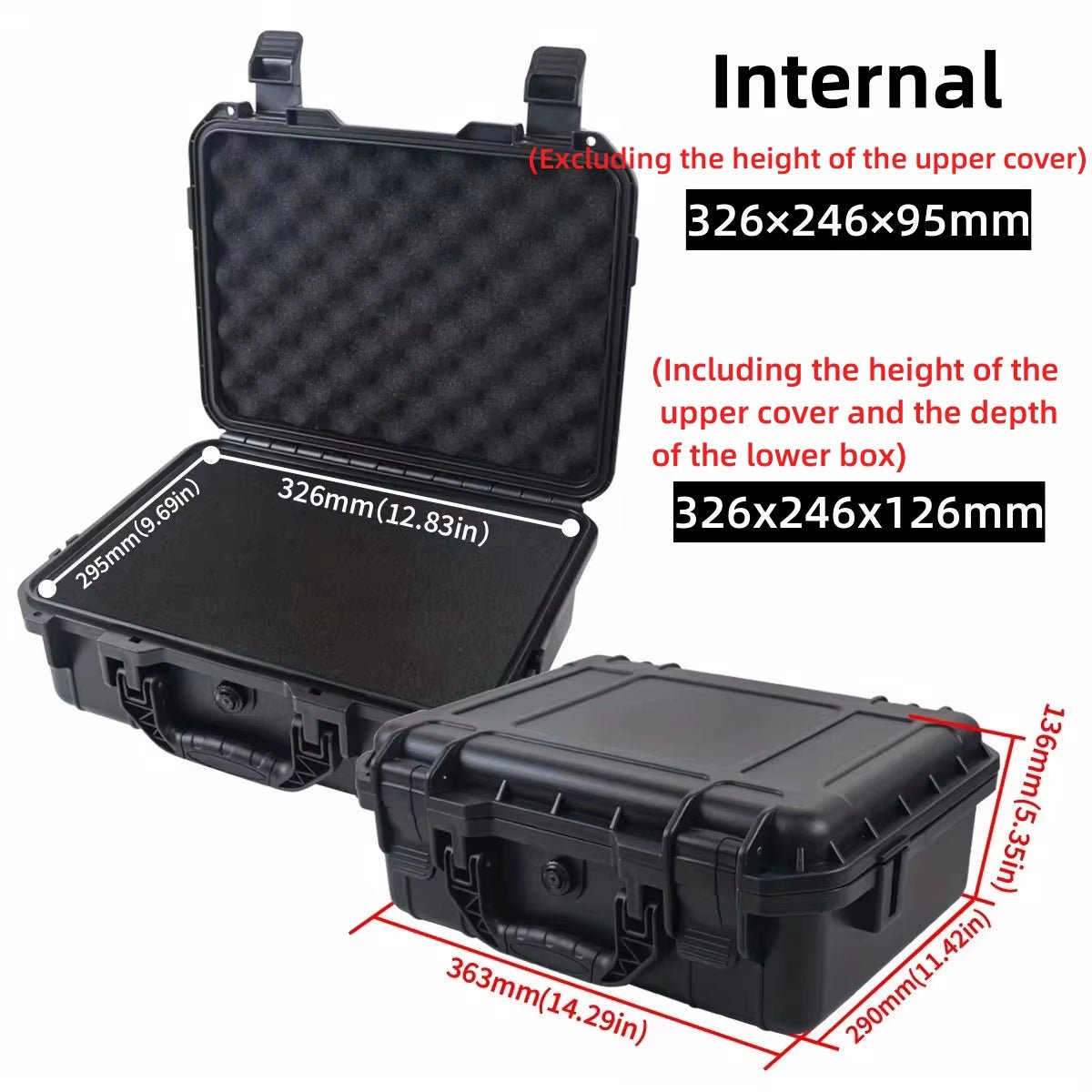1Pc Waterproof Hard Carry Case Bag Tool Case with Pre - Cut Sponge Storage Box Safety Protector Organizer Hardware Toolbox - Avero