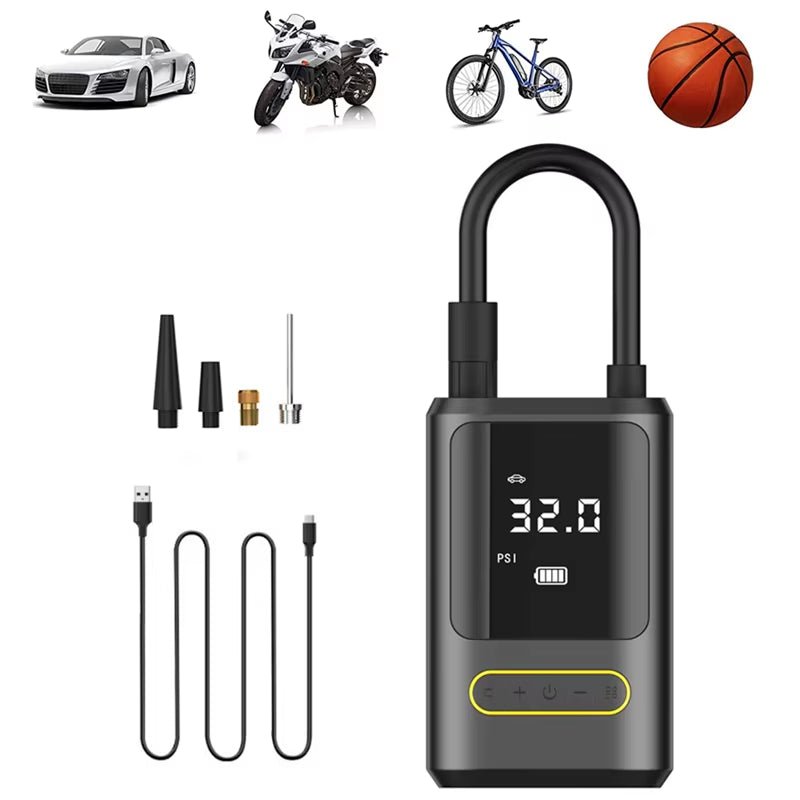 1Pc Wireless Car Air Compressor Air Pump Electric Tire Inflator Pump for Motorcycle Bicycle Boat AUTO Tyre Balls Inflatable - Avero