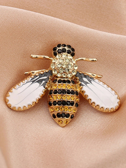 1PC Women's Fashion Trend Personalized Imitation Pearl Bee Brooch Pin Jewelry Suitable for Outdoor Dating, Party, Festival Gifts - Avero