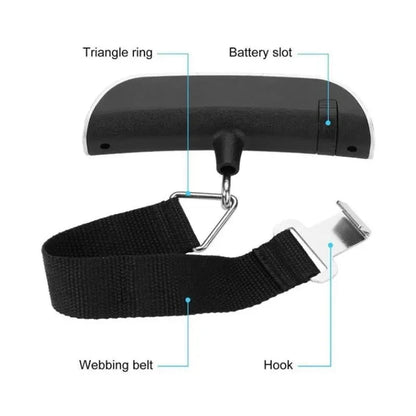 1pcs Portable Scale Digital LCD Display 110lb/50kg Electronic Luggage Hanging Suitcase Travel Weighs Baggage Bag Weight Balance - Avero