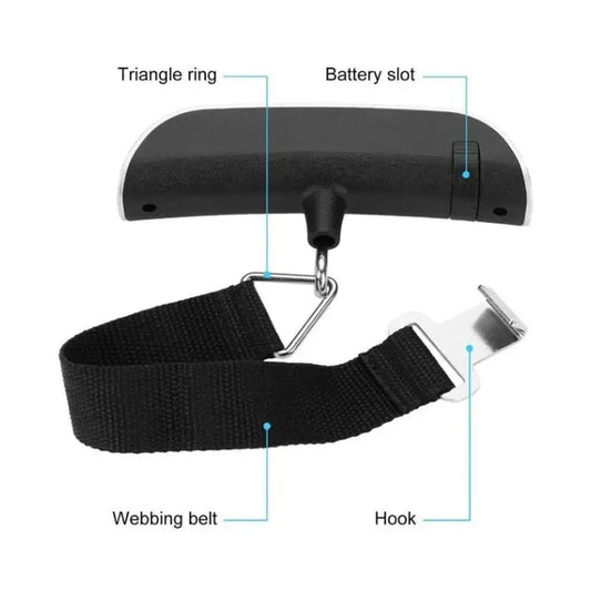 1pcs Portable Scale Digital LCD Display 110lb/50kg Electronic Luggage Hanging Suitcase Travel Weighs Baggage Bag Weight Balance - Avero