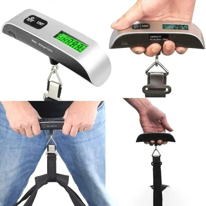 1pcs Portable Scale Digital LCD Display 110lb/50kg Electronic Luggage Hanging Suitcase Travel Weighs Baggage Bag Weight Balance - Avero