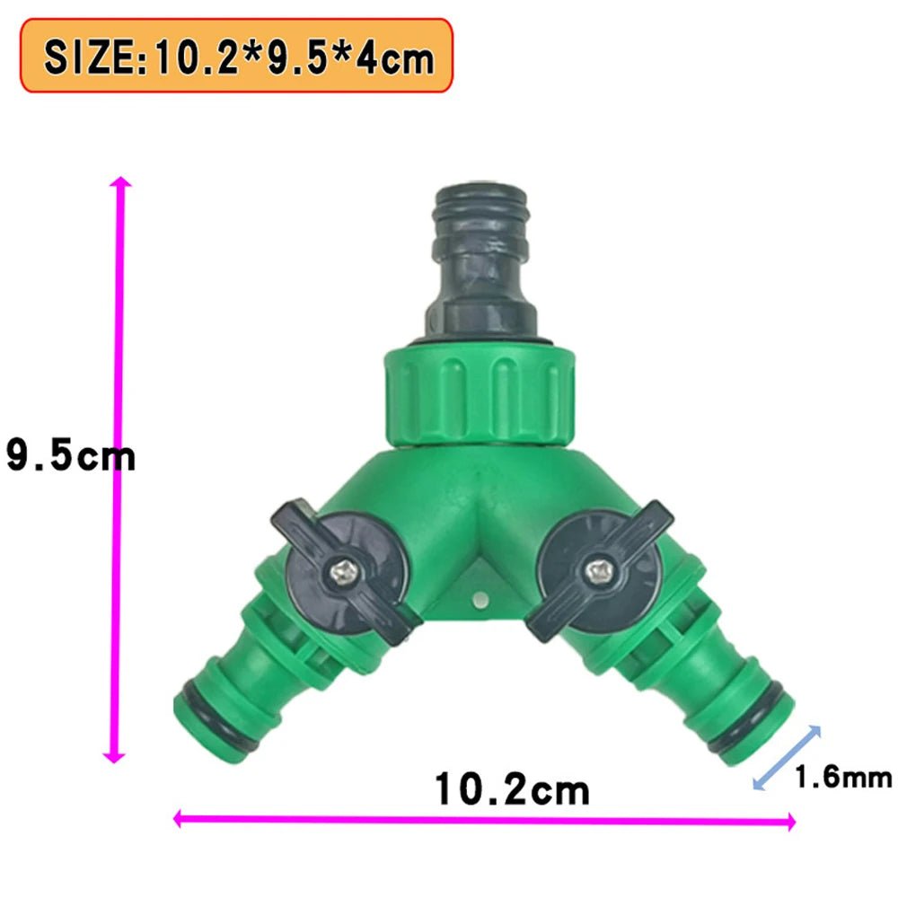 2 - Way Garden Hose Splitter Y Connector - Quick Connect Valve with On/Off Switch for Faucet Irrigation Flower Water Control - Avero