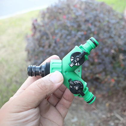 2 - Way Garden Hose Splitter Y Connector - Quick Connect Valve with On/Off Switch for Faucet Irrigation Flower Water Control - Avero