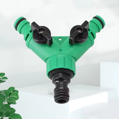 2 - Way Garden Hose Splitter Y Connector - Quick Connect Valve with On/Off Switch for Faucet Irrigation Flower Water Control - Avero