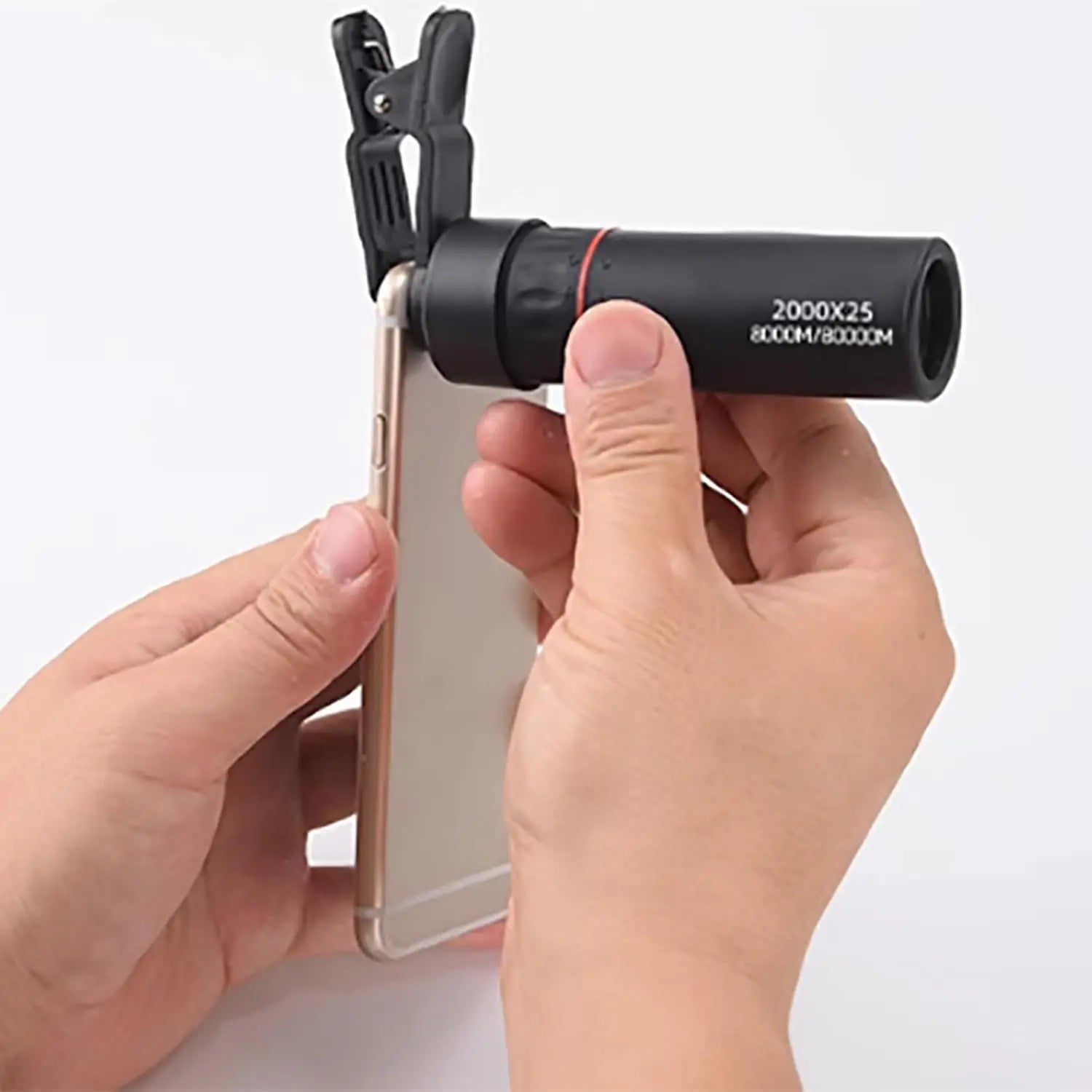 2000x25 HD Monocular Telescope Mini Portable Mobile Phone Telescope with Holder Outdoor Camping Hunting Birdwatching Telescopes - Avero