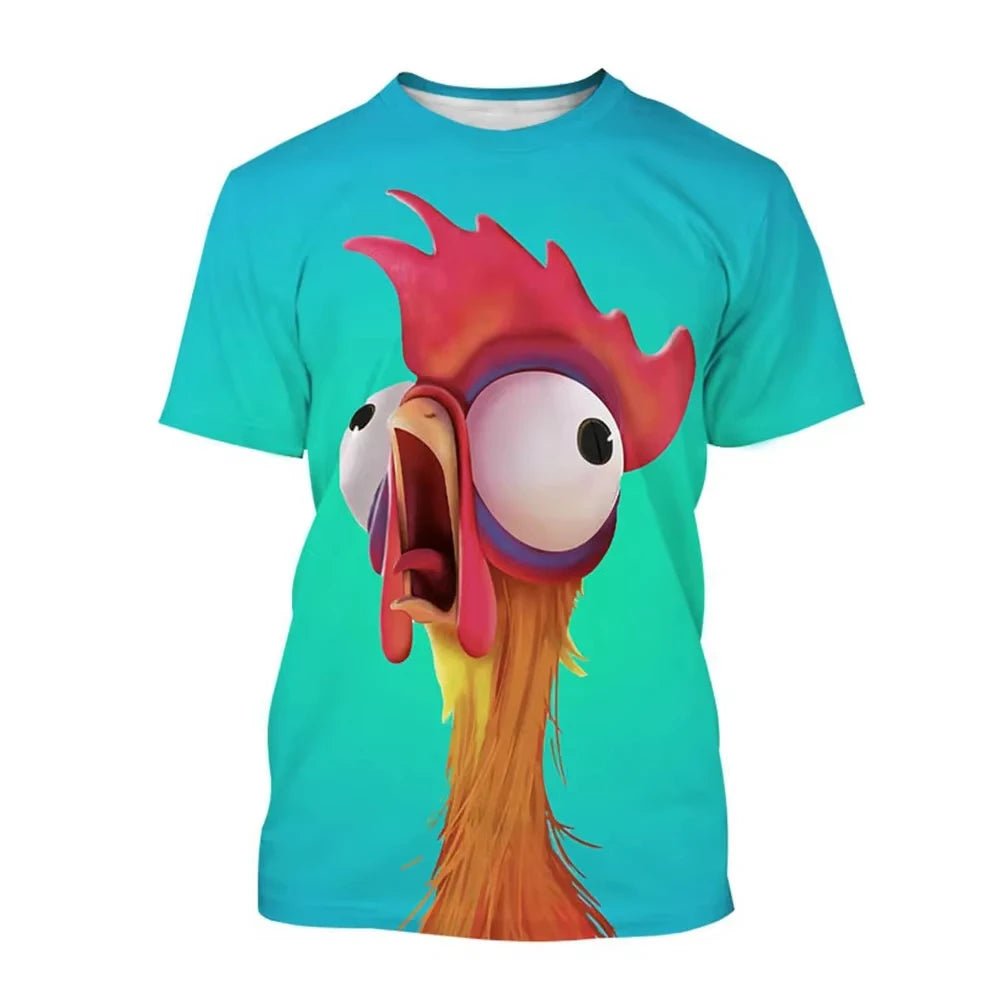 2024 Disney Funny Chicken T-Shirts 3D Print Cartoon Anime Men Women Street Casual T Shirt Kids Boy Girl Tees Tops - Avero