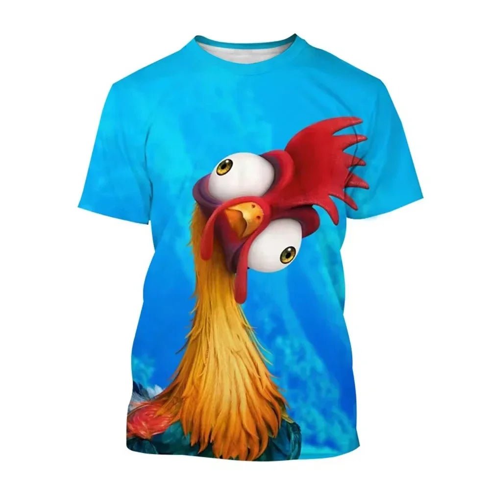 2024 Disney Funny Chicken T-Shirts 3D Print Cartoon Anime Men Women Street Casual T Shirt Kids Boy Girl Tees Tops - Avero