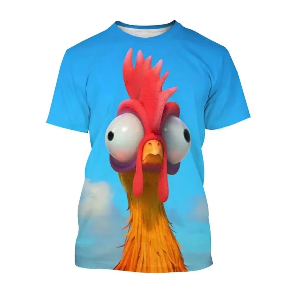 2024 Disney Funny Chicken T-Shirts 3D Print Cartoon Anime Men Women Street Casual T Shirt Kids Boy Girl Tees Tops - Avero