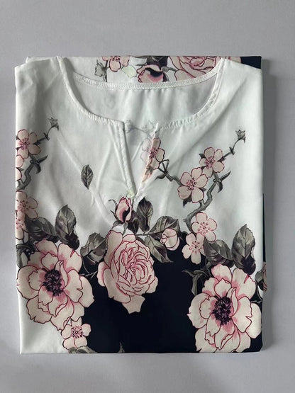 2024 European and American Cross Border Women's New Dress V - neck Sleeveless Sexy Printed Large Hem Foreign Trade Dress - Avero