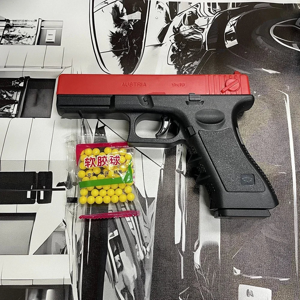 2025 New Soft Bullet and Airsoft Pistol Manual G17 G lock Toy Gun Lower Magazine Laser Outdoor Sports CS Game Weapon Kisd Gift - Avero