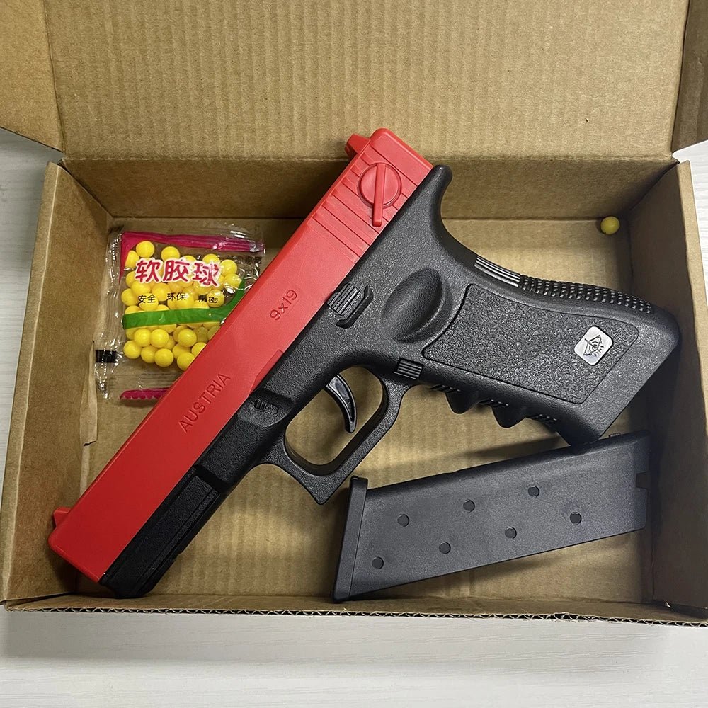 2025 New Soft Bullet and Airsoft Pistol Manual G17 G lock Toy Gun Lower Magazine Laser Outdoor Sports CS Game Weapon Kisd Gift - Avero