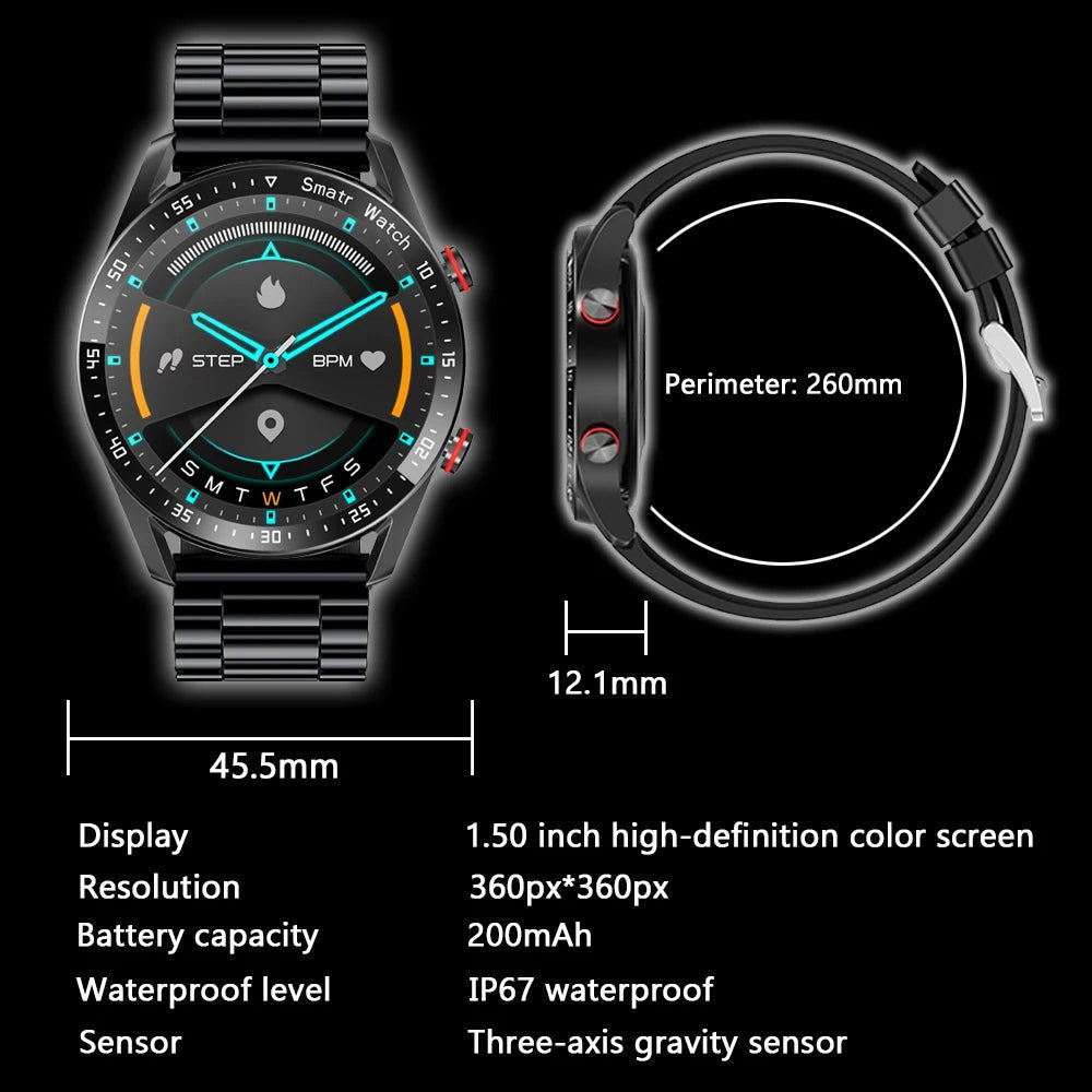 2025 New Voice Call Smart Watch Men GT Series 1.53 Inch AMOLED Screen Sports Watch ECG+PPG Health Smartwatch for Android IOS - Avero