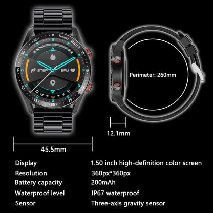 2025 New Voice Call Smart Watch Men GT Series 1.53 Inch AMOLED Screen Sports Watch ECG+PPG Health Smartwatch for Android IOS - Avero