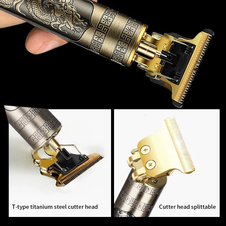 2025 T9 HairClipper Beard Shaving Body Hair Trimmer Clippers Electric Machine Men Haircut Machine 0mm Barber ShaverDragon Carved - Avero