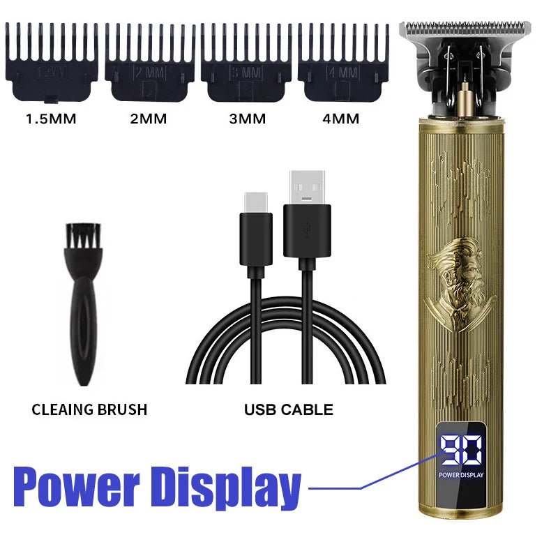 2025 T9 HairClipper Beard Shaving Body Hair Trimmer Clippers Electric Machine Men Haircut Machine 0mm Barber ShaverDragon Carved - Avero