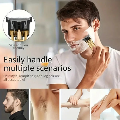 2025 T9 HairClipper Beard Shaving Body Hair Trimmer Clippers Electric Machine Men Haircut Machine 0mm Barber ShaverDragon Carved - Avero