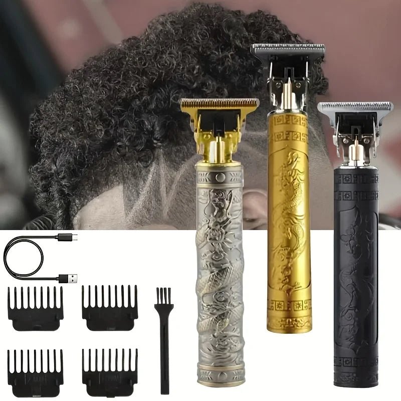 2025 T9 HairClipper Beard Shaving Body Hair Trimmer Clippers Electric Machine Men Haircut Machine 0mm Barber ShaverDragon Carved - Avero