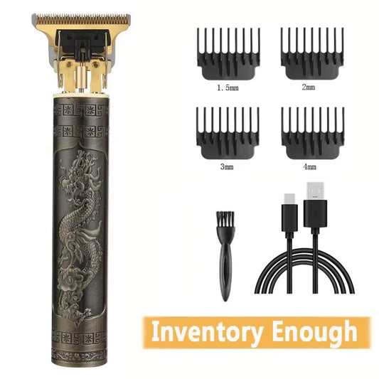 2025 T9 HairClipper Beard Shaving Body Hair Trimmer Clippers Electric Machine Men Haircut Machine 0mm Barber ShaverDragon Carved - Avero