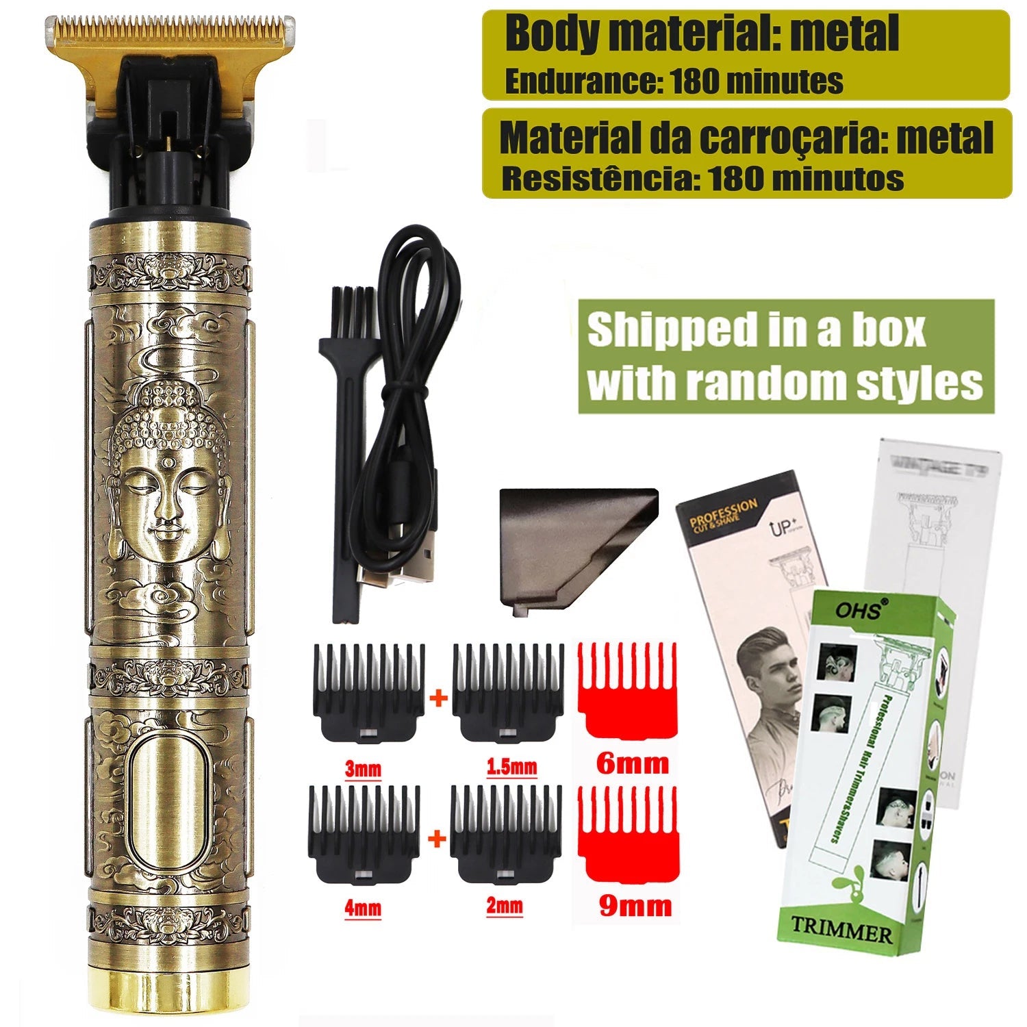 2025 T9 HairClipper Beard Shaving Body Hair Trimmer Clippers Electric Machine Men Haircut Machine 0mm Barber ShaverDragon Carved - Avero
