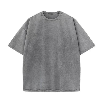 2025 Washed Vintage T-Shirts Street Hip Hop Retro Punk T Shirt women Harajuku Casual Cotton Short Sleeve Acid Wash TShirts top - Avero