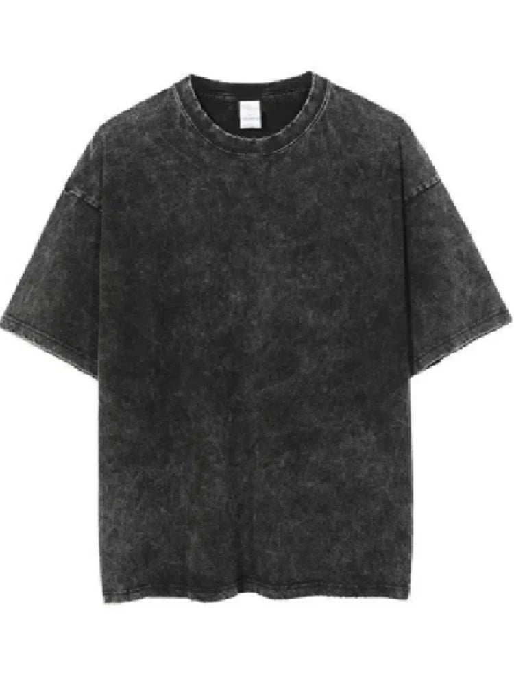 2025 Washed Vintage T-Shirts Street Hip Hop Retro Punk T Shirt women Harajuku Casual Cotton Short Sleeve Acid Wash TShirts top - Avero