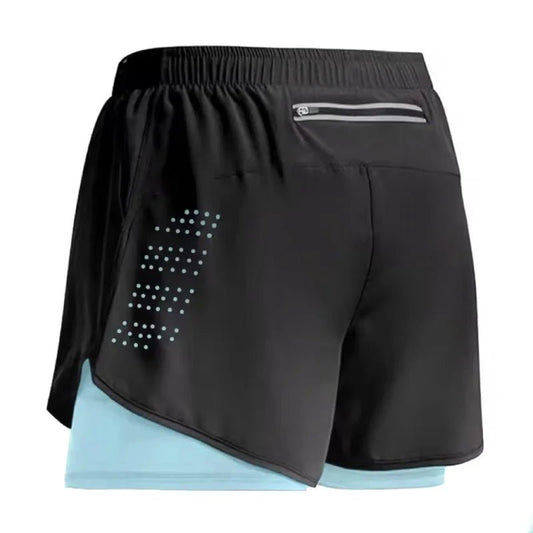2025New Men's Fitness Training Shorts Summer 2 In 1 Quick Dry Gym Beach Running Double - deck Shorts Outdoor Sportswear Men shorts - Avero