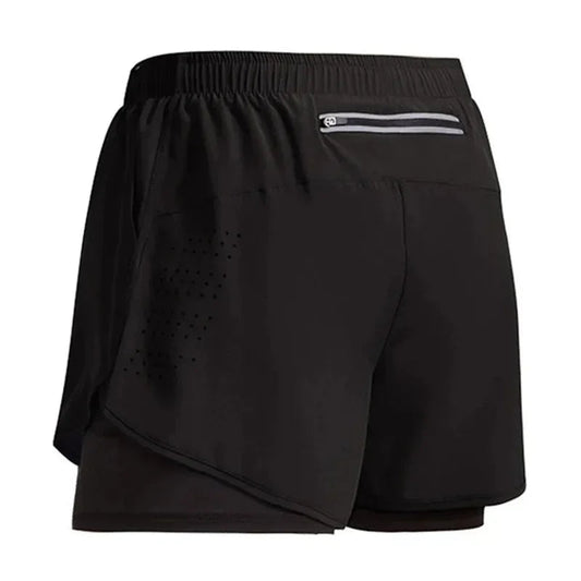 2025New Men's Fitness Training Shorts Summer 2 In 1 Quick Dry Gym Beach Running Double - deck Shorts Outdoor Sportswear Men shorts - Avero