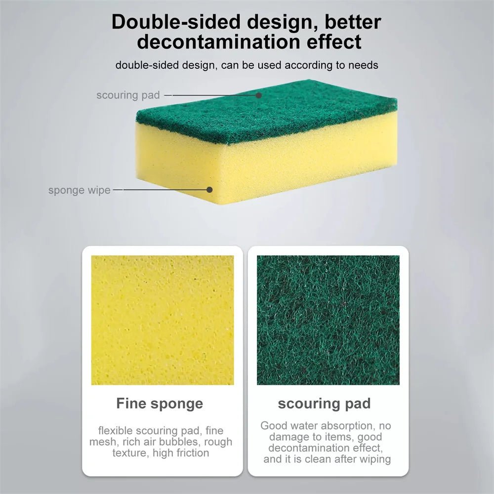 20/30PCS Dishwashing Sponge Kitchen Nano Emery Magic Clean Rub Pot Rust Focal Stains Sponge Removing Kit Cleaning Brush Sponges - Avero