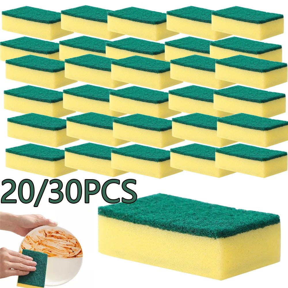 20/30PCS Dishwashing Sponge Kitchen Nano Emery Magic Clean Rub Pot Rust Focal Stains Sponge Removing Kit Cleaning Brush Sponges - Avero