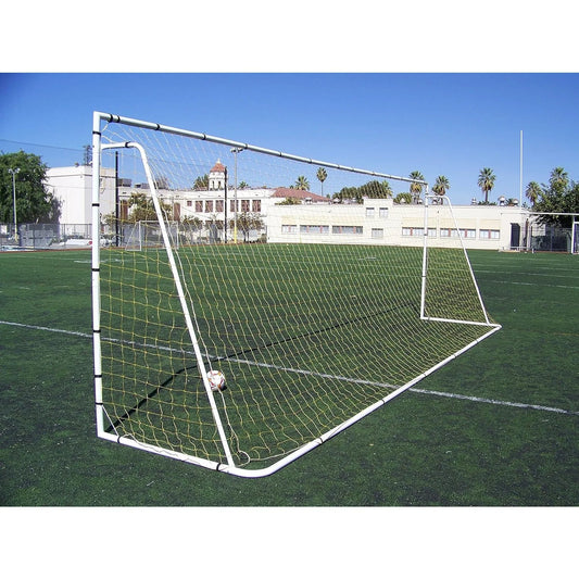 24 x 8 Ft. Official Size. Heavy Duty Steel Soccer Goal w/Net. Regulation Size Goals. Professional Practice Training Aid - Avero