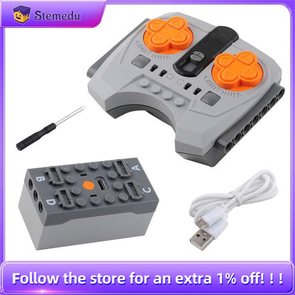 2.4G 8 - Channel Speed Control Remote Control for MOC Power Functions APP Programming Lithium Battery Box Compatible With Legoed - Avero