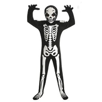 Kids Halloween Skeleton Costume for Boys and Girls Glow in the Dark Skeleton Jumpsuit Stage Performance Bodysuit Costumes