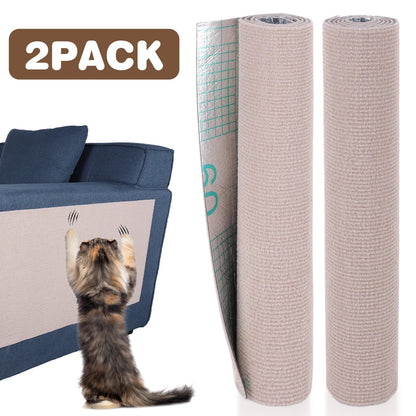 2Pcs Cat Scratching Mat Furniture Protector Trimmable DIY Cat Scratching Pad Self - Aadhesive for Couch Sofa Furniture Protect - Avero