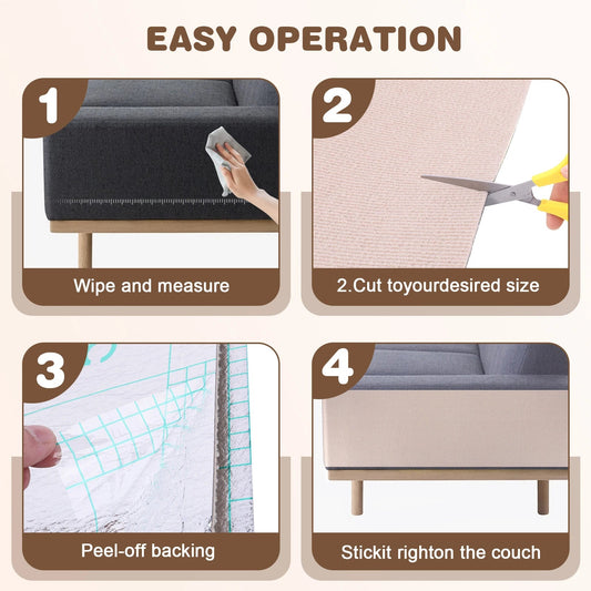 2Pcs Cat Scratching Mat Furniture Protector Trimmable DIY Cat Scratching Pad Self - Aadhesive for Couch Sofa Furniture Protect - Avero