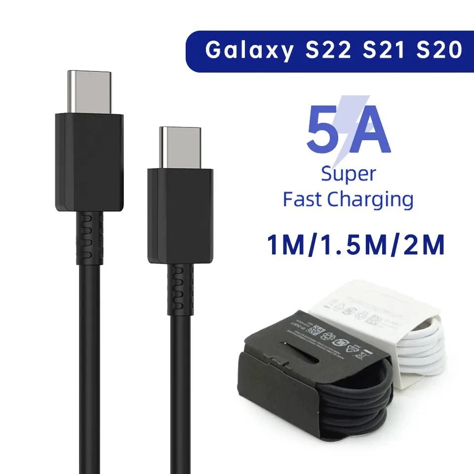 2PCS PD 45W USB C Cable For Samsung Galaxy S20 S21 S22 S23 Ultra Note 10 5G 20 A53 A54 Super Fast Charging USB Type C Data Cable - Avero