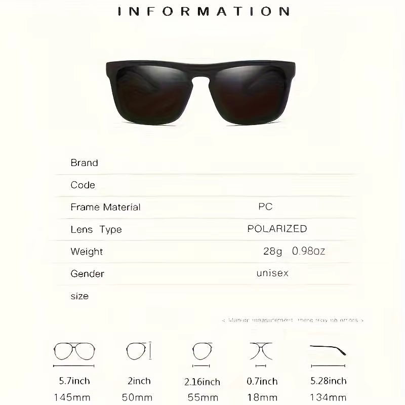 2Pcs Square Polarized Sunglasses anti Glare Sun Shades for Summer Party Vacation Travel Driving Fishing - Avero