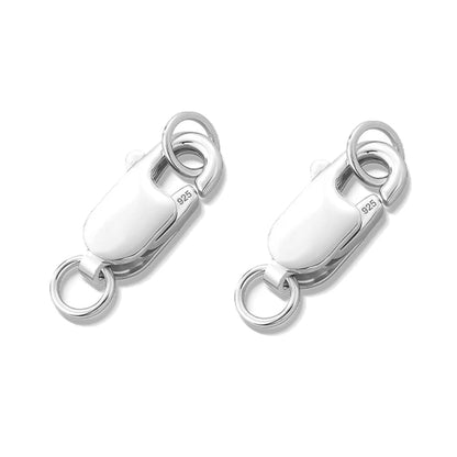 2Sets 925 Sterling Silver Spring Lobster Clasps Hooks Claw with Jump Rings for Jewelry Making Findings Making Accessories - Avero