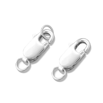 2Sets 925 Sterling Silver Spring Lobster Clasps Hooks Claw with Jump Rings for Jewelry Making Findings Making Accessories - Avero