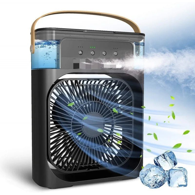 3 In 1 Fan Air Conditioners Portable USB Electric Fan LED Night Light Water Mist Fan Table Air Humidifier For Home Summer Cooler - Avero