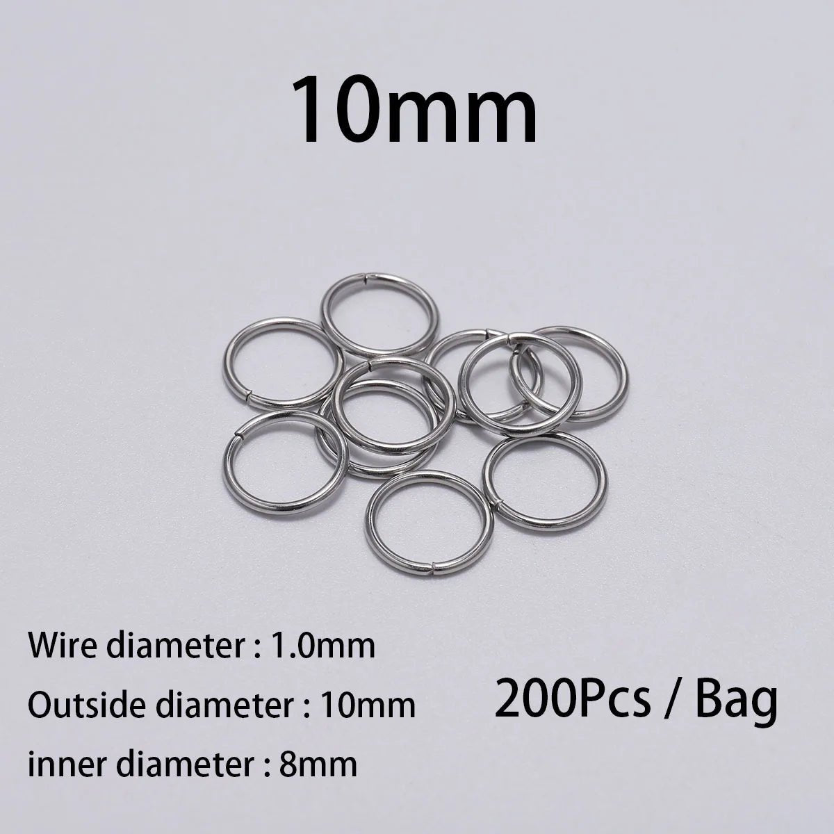 30 - 200Pcs 3 - 25mm Stainless Steel Split Ring Open Single Loops Jump Rings Connectors for DIY Jewelry Making Findings Accessories - Avero