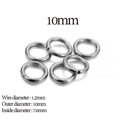 30 - 200Pcs 3 - 25mm Stainless Steel Split Ring Open Single Loops Jump Rings Connectors for DIY Jewelry Making Findings Accessories - Avero