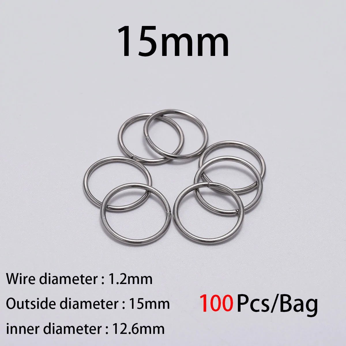 30 - 200Pcs 3 - 25mm Stainless Steel Split Ring Open Single Loops Jump Rings Connectors for DIY Jewelry Making Findings Accessories - Avero