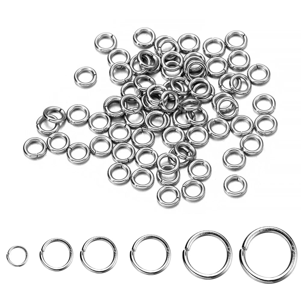 30 - 200Pcs 3 - 25mm Stainless Steel Split Ring Open Single Loops Jump Rings Connectors for DIY Jewelry Making Findings Accessories - Avero