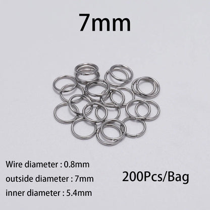 30 - 200Pcs 3 - 25mm Stainless Steel Split Ring Open Single Loops Jump Rings Connectors for DIY Jewelry Making Findings Accessories - Avero