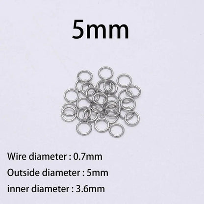 30 - 200Pcs 3 - 25mm Stainless Steel Split Ring Open Single Loops Jump Rings Connectors for DIY Jewelry Making Findings Accessories - Avero