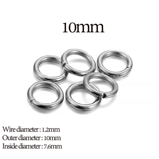 30 - 200Pcs 3 - 25mm Stainless Steel Split Ring Open Single Loops Jump Rings Connectors for DIY Jewelry Making Findings Accessories - Avero